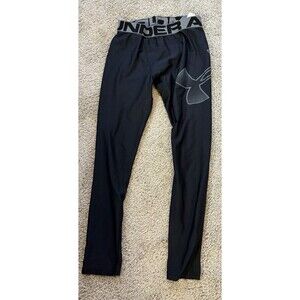 Under Armour Heat Gear Full Length Leggings Black Youth Size Large